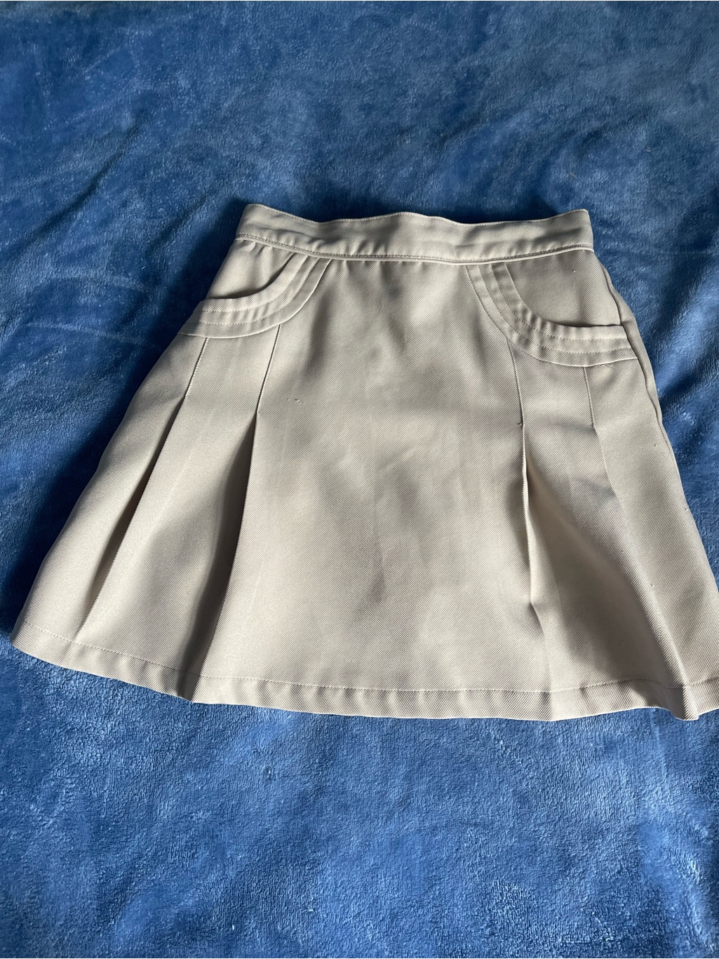 Nautica Cream Pleated Girl Mini Skirt With Pocket Trim